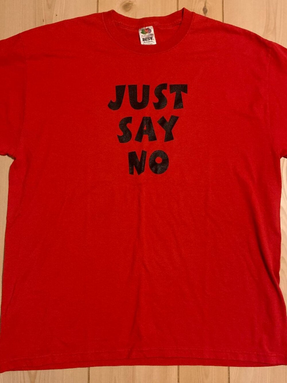 Vintage Just Say No Anti Drug Marijuana Weed Campaign Olympia Brown T-Shirt XL